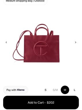 Telfar Oxblood Leather Medium Shopping Bag